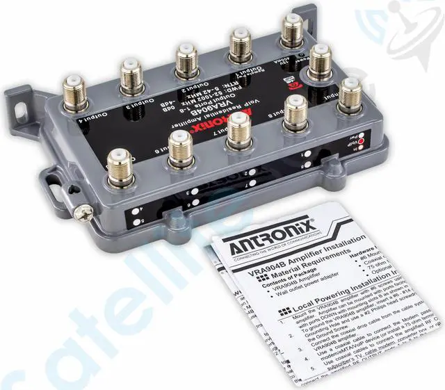 Alt view image 5 of 7 - Antronix VRA904B/ACP 75Ohm VoIP Integrated Residential Amplifier 8+1P Kit by SatelliteSale