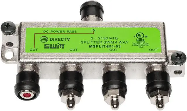 Main image of DirecTV AT&T 4 way power passing splitter