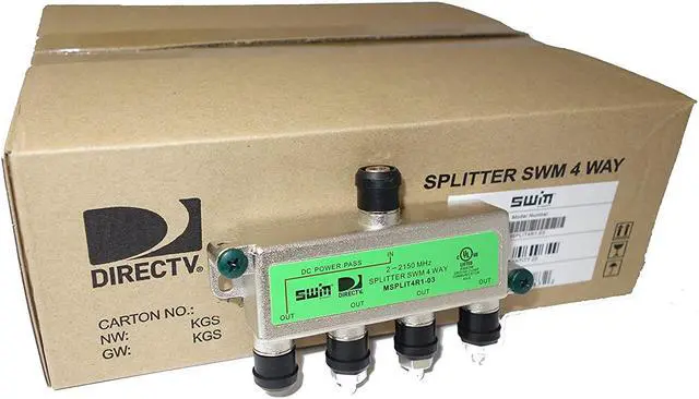 Alt view image 3 of 5 - DirecTV AT&T 4 way power passing splitter