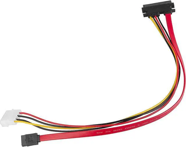 Alt view image 3 of 5 - QAREQU SATA to 7pin Data 4pin IDE Power Cable Desktop Hard Disk DVD Drive Internal Combo Wire Adapter