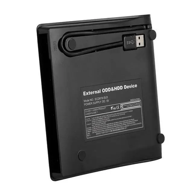 Alt view image 6 of 7 - USB 3.0 Enclosure for 9.5mm SATA Blu-ray DVD CD Slim Drive Converter Case Cable