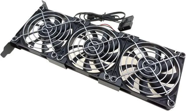 Alt view image 5 of 5 - PCI Slot Cooler Triple 80mm Fan Video Card Cooling 2300rpm 3pin 4pin Power