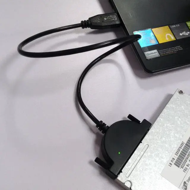 Alt view image 5 of 6 - SATA to USB Cable Laptop Internal BD DVD CD Drive 13 pin External Adapter