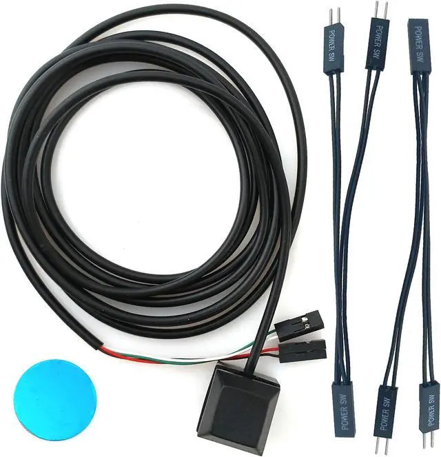 Alt view image 7 of 7 - Orange Juice Technology Desktop Computer Power Switch Cable PC External Start Button LED 6.6ft Wire