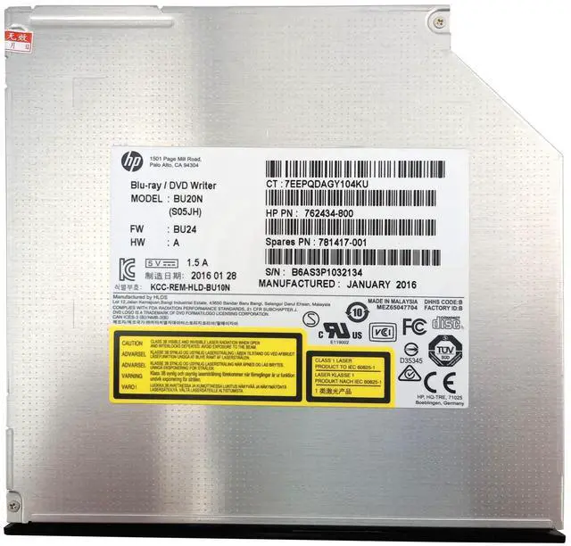 Alt view image 3 of 6 - QAREQU BU20N Internal 9.5mm SATA Blu-ray Burner BDXL DVD CD Writer Laptop Disc Player