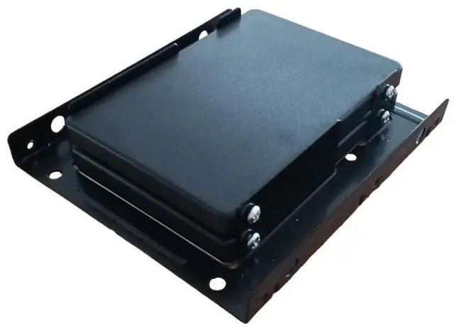Alt view image 4 of 6 - 2.5 SSD 2 Hard Disk to 3.5 Bracket PC Drive Tray Holder Mount SATA Cable Kit