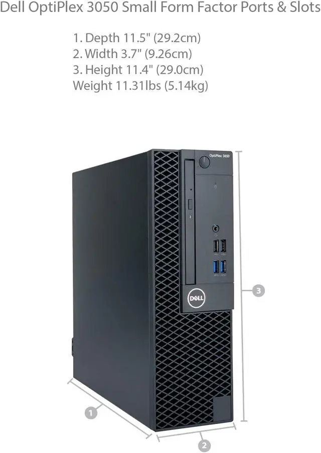Alt view image 7 of 7 - Dell Optiplex 3050 SFF Desktop - 7th Gen. Intel Core i5-7500 Quad-Core Processor up to 3.8 GHz, 8GB DDR4 Memory, 1TB SATA Hard Drive, Intel HD Graphics 630, DVD Burner, Windows 10 Pro (64-bit)