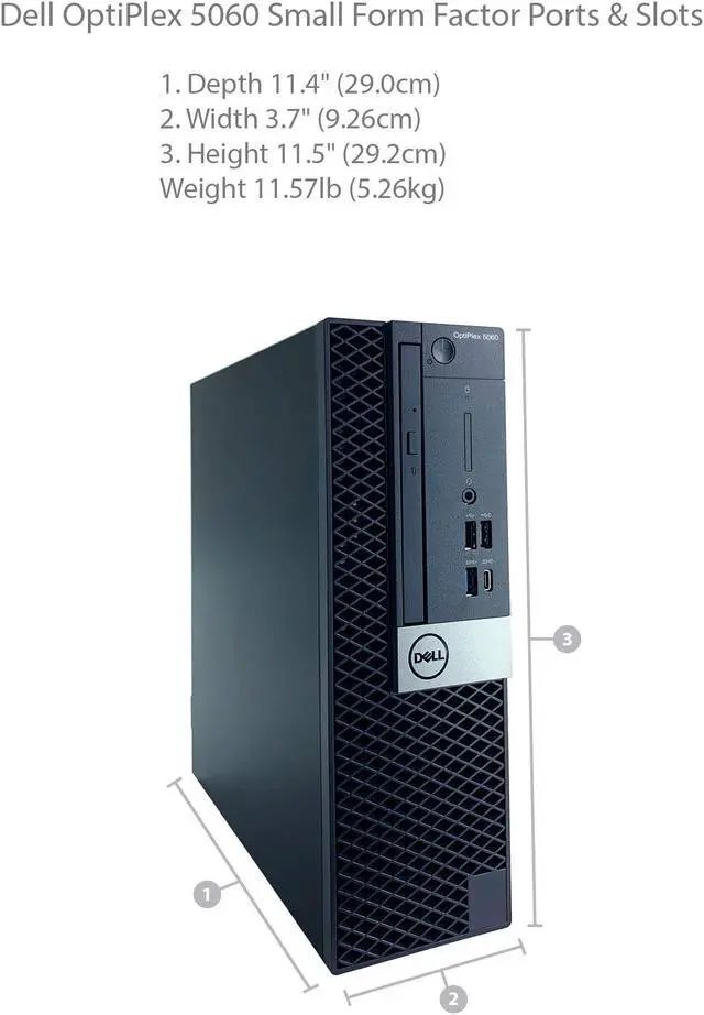 Alt view image 7 of 7 - Dell Optiplex 5060 SFF Desktop - 8th Gen Intel Core i7-8700 6-Core Processor up to 4.60 GHz, 32GB DDR4 Memory, 128GB SSD + 1TB SATA HDD, Intel UHD Graphics 630, DVD Burner, Windows 10 Pro (64-bit)