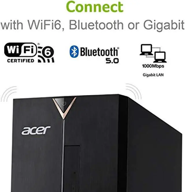 Alt view image 2 of 5 - Acer Aspire TC-895-UA92 Desktop, 10th Gen Intel Core i5-10400 6-Core Processor, 12GB 2666MHz DDR4, 512GB NVMe M.2 SSD, 8X DVD, 802.11ax Wi-Fi 6, USB 3.2 Type C, Windows 10 Home (DT.BF2AA.002)