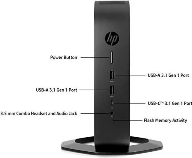 Alt view image 5 of 20 - HP t740 Thin Client Desktop Computer V1756B 8GB 64GB eMMC Radeon Vega 8 W10IoTe