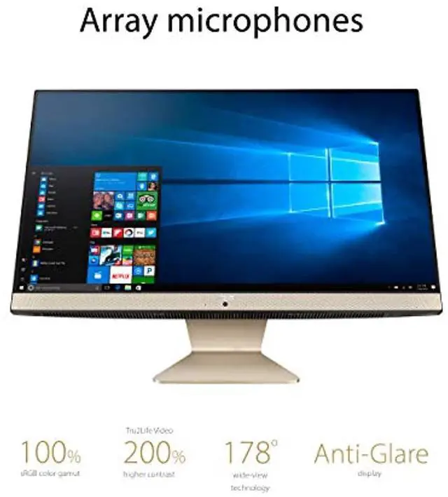 Alt view image 5 of 5 - ASUS AiO All-in-One Desktop PC, 23.8? FHD Anti-glare Display, AMD Ryzen 3 3250U Processor, 8GB DDR4 RAM, 512GB PCIe SSD, Windows 10 Home, Kensington Lock, V241DA-DB301 (V241DA-DB301)