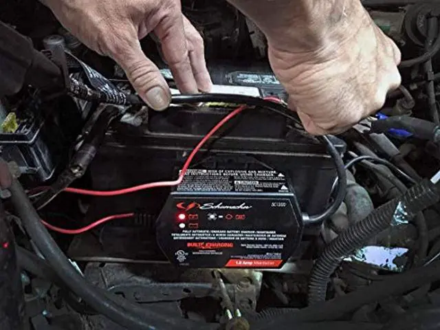 Alt view image 4 of 5 - Schumacher SC1300 1.5 Amp 6V/12V Fully Automatic Direct-Mount Onboard Under-the-Hood Smart Battery Charger/Maintainer and Battery Detection for Cars, Motorcycles, Lawn Tractors, Power Sports (SC1300)