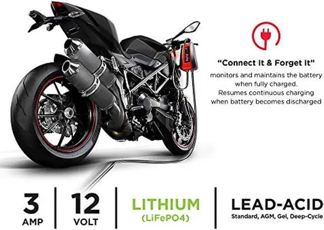 Alt view image 5 of 5 - Schumacher SP1297 3 Amp 6V/12V Fully Automatic Smart Battery Charger Maintainer and Auto Desulfator Auto 6V/12V Battery Detection For Cars, Motorcycles, Lawn Tractors, Power Sports, Marine Ba (SP1297)