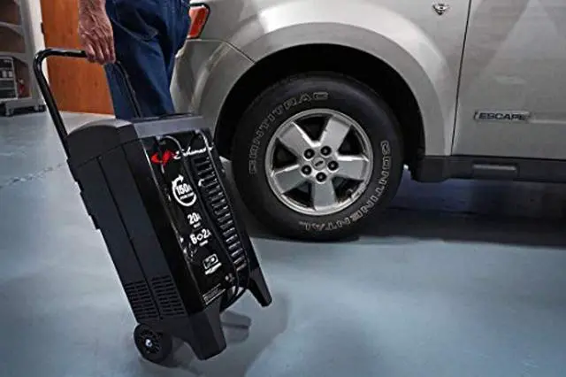 Alt view image 5 of 5 - Schumacher SC1364 150 Amp 20 Amp 12V Fully Automatic Smart Battery Charger 150A Engine Starter 20A Boost Maintainer and Auto Desulfator Pre-Assembled Wheels For Cars, Trucks, SUVs, RV Batteri (SC1364)