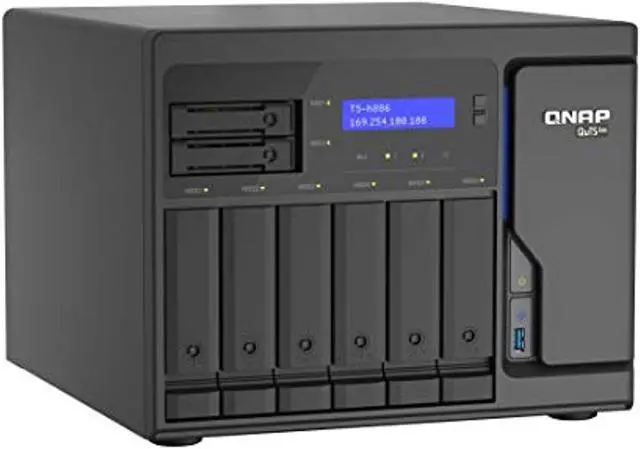 Alt view image 4 of 5 - QNAP TS-h886 8 Bay Enterprise NAS with Intel Xeon D-1622 CPU and Four 2.5GbE Ports (TS-h886)