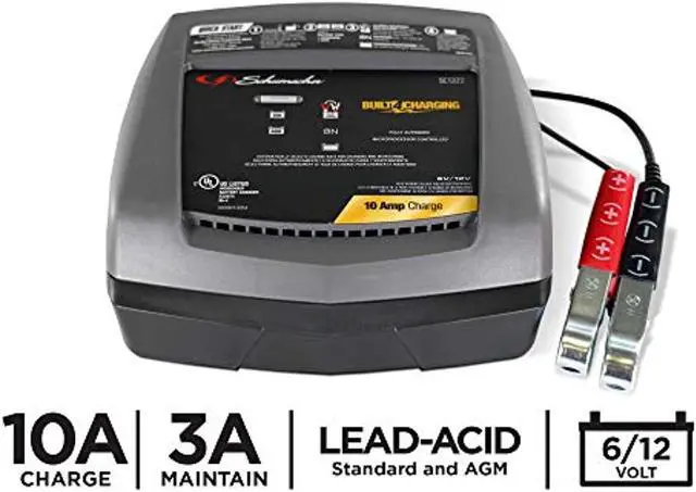 Alt view image 5 of 5 - Schumacher SC1322 10 Amp 3 Amp 6V/12V Fully Automatic Battery Charger Maintainer Auto Desulfator Auto 6V/12V Battery Detection For Cars, Trucks, SUVs, RV Batteries (SC1322)