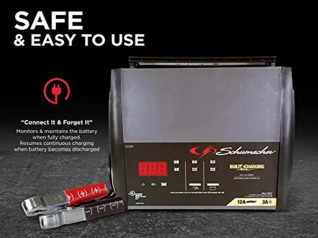 Alt view image 2 of 5 - Schumacher SC1393 12 Amp 3 Amp 6V/12V Fully Automatic Battery Charger Maintainer Auto Desulfator Auto 6V/12V Battery Detection For Cars, Trucks, SUVs, RV Batteries (SC1393)