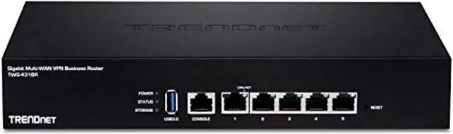 Alt view image 2 of 5 - TRENDnet Gigabit Multi-WAN VPN Business Router, TWG-431BR, 5 x Gigabit Ports, 1 x Console Port, QoS, Inter-VLAN Routing, Dynamic Routing, Load-Balancing, High Availability, Online Firmware (TWG-431BR)