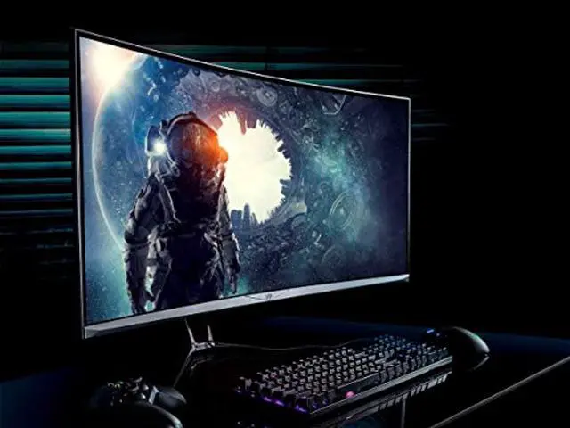 Alt view image 5 of 17 - Monoprice 35" Zero-G Curved Ultrawide Gaming Monitor V2 - 21:9, UWQHD, 3440 x 1440p (2K), 100Hz, 4ms, AMD FreeSync, HDMI, DisplayPort, VA