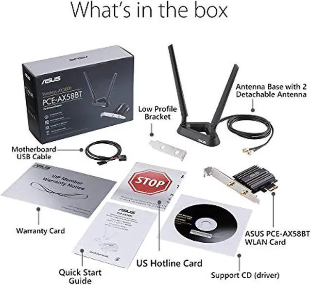 Alt view image 4 of 4 - Asus AX3000 (Pce-AX58BT) Next-Gen WiFi 6 Dual Band PCIe Wireless Adapter with Bluetooth 5.0 - Ofdma, 2x2 MU-Mimo and Wpa3 Security,Black (PCE-AX58BT)