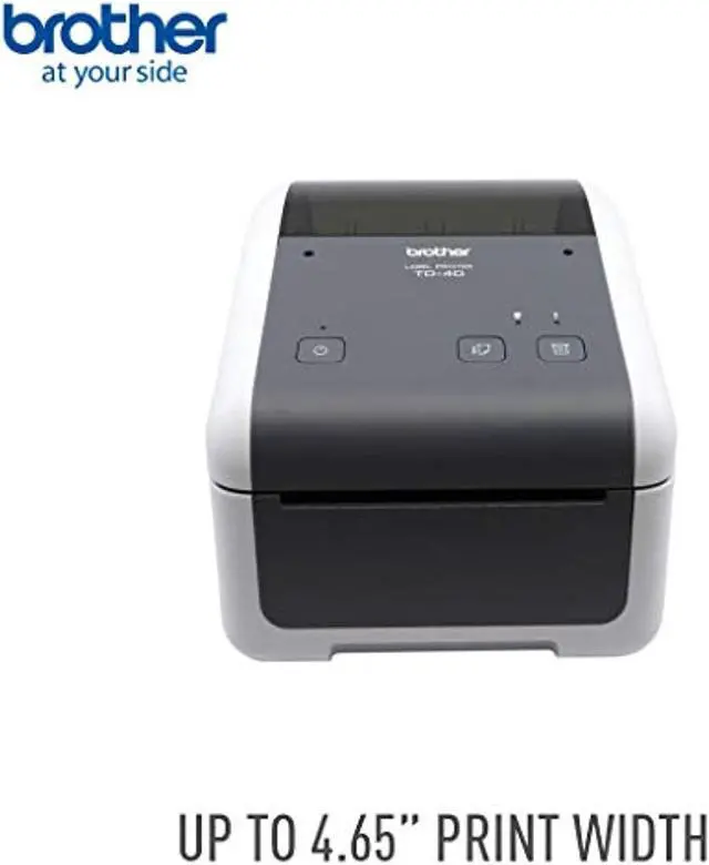 Alt view image 2 of 5 - Brother TD4410D 4-inch Thermal Desktop Barcode and Label Printer, for Labels, Barcodes, Receipts and Tags, 203 dpi, 8 IPS, Standard USB and Serial (TD4410D)