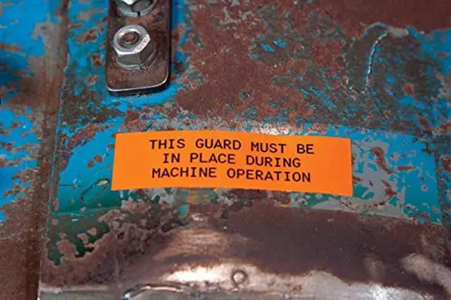Main image of Brady - 143370 MC-1500-595-OR-BK Vinyl B-595 Black on Orange Label Maker Cartridge, 25' Width x 1-1/2" Height, For BMP51/BMP53 Printers (143370)