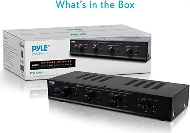 Alt view image 3 of 5 - 4 Channel Speaker Selector Switch - Multi Zone A B Speaker Distribution Controller Box w/ Independent Audio Source Volume Control, Supports Home Theater Stereo Amplifier Receiver System - Pyl (PSLSW4)