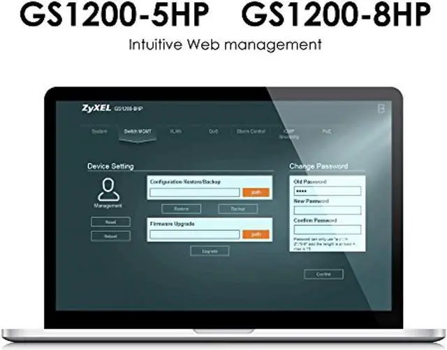 Alt view image 4 of 5 - Zyxel 5-Port Gigabit Ethernet Web Managed PoE Switch with 60 Watt Budget [GS1200-5HP] (GS1200-5HP)