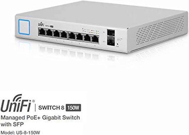 Alt view image 4 of 5 - Ubiquiti Networks US-8-150W Managed Gigabit Ethernet (10/100/1000) Power Over Ethernet (PoE) White Network Switch (US-8-150W)