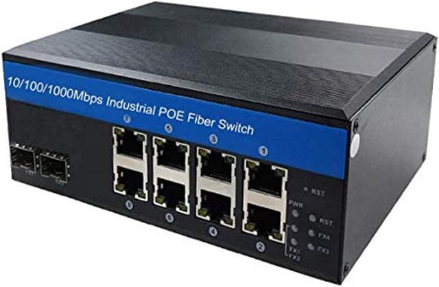 OLYCOM Industrial Switch 8Port Gigabit Ethernet with POE 2Port SFP Din Rail  Mounted IP44 for Outdoor Use (FP288GE) 