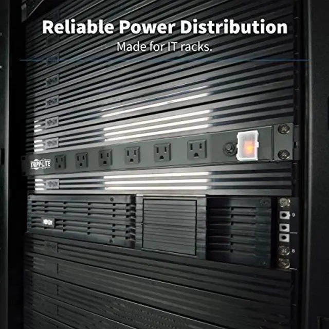 Alt view image 5 of 5 - Tripp Lite RS1215-RA Rackmount Network-Grade PDU Power Strip, 12 Right Angle Outlets Wide-Spaced, 15A, 15ft Cord w/ 5-15P Plug,, Black (RS1215-RA)