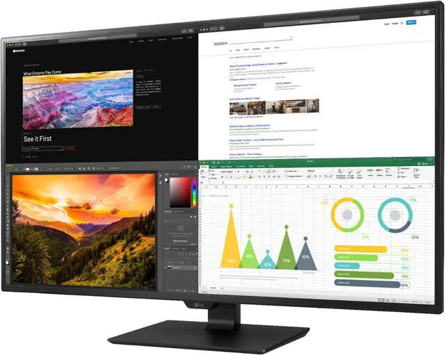Alt view image 7 of 10 - LG 43UN700-B 43" Ultra HD 3840 x 2160 4K 8ms (GTG) 60Hz 4xHDMI DisplayPort USB Type-C Built-in Speakers Flicker Safe PBP PIP Anti-Glare Backlit LED IPS Monitor