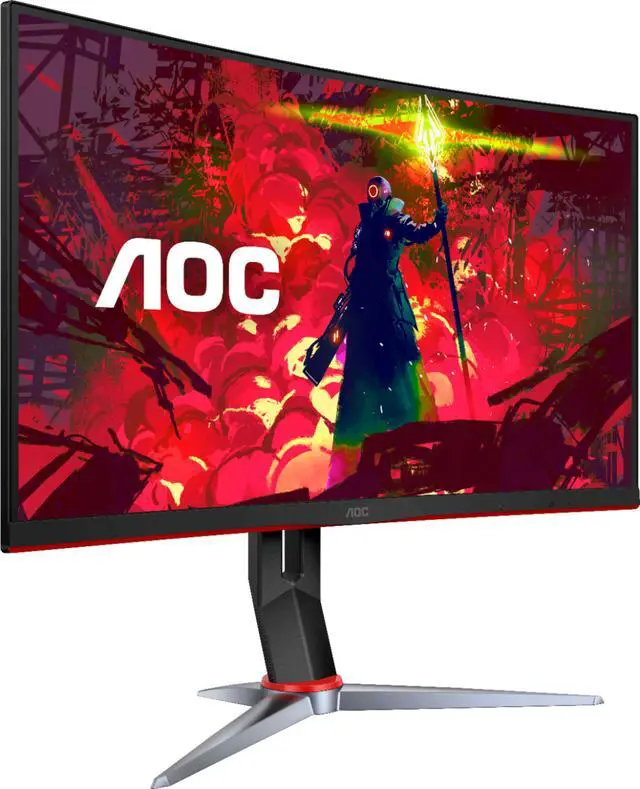 Alt view image 11 of 14 - AOC - G2 Series C27G2 27" LED Curved FHD FreeSync Premium Monitor (DisplayPort, HDMI, VGA) - Black/Red