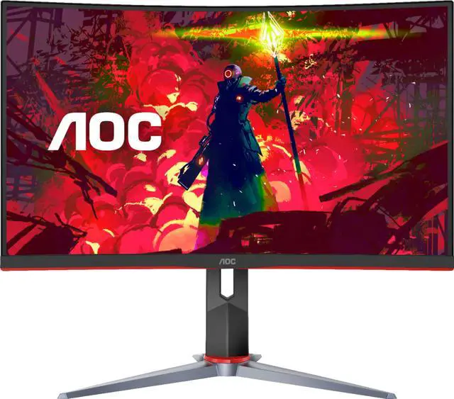 Alt view image 8 of 14 - AOC - G2 Series C27G2 27" LED Curved FHD FreeSync Premium Monitor (DisplayPort, HDMI, VGA) - Black/Red