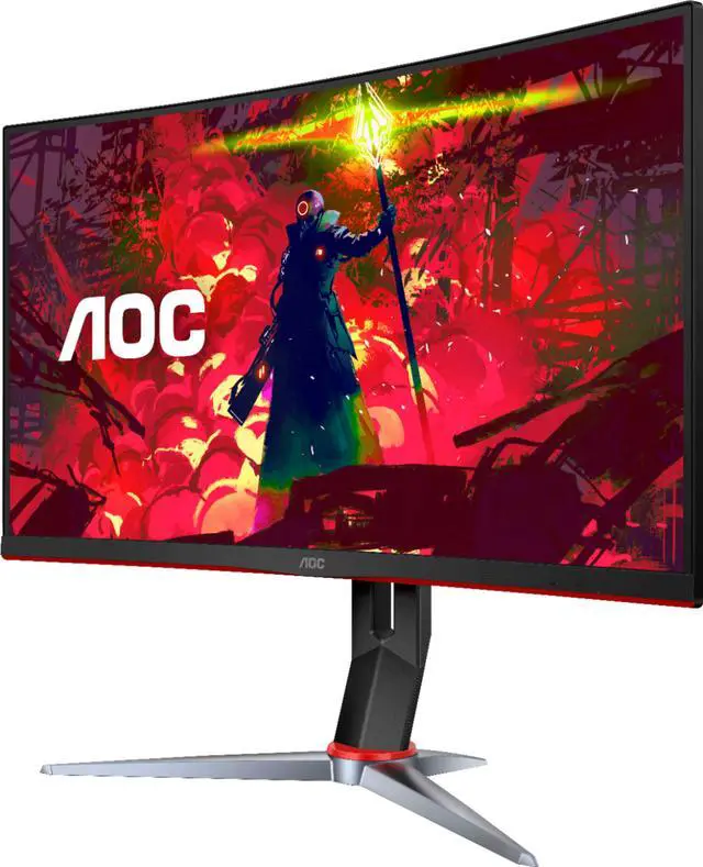 Alt view image 9 of 14 - AOC - G2 Series C27G2 27" LED Curved FHD FreeSync Premium Monitor (DisplayPort, HDMI, VGA) - Black/Red