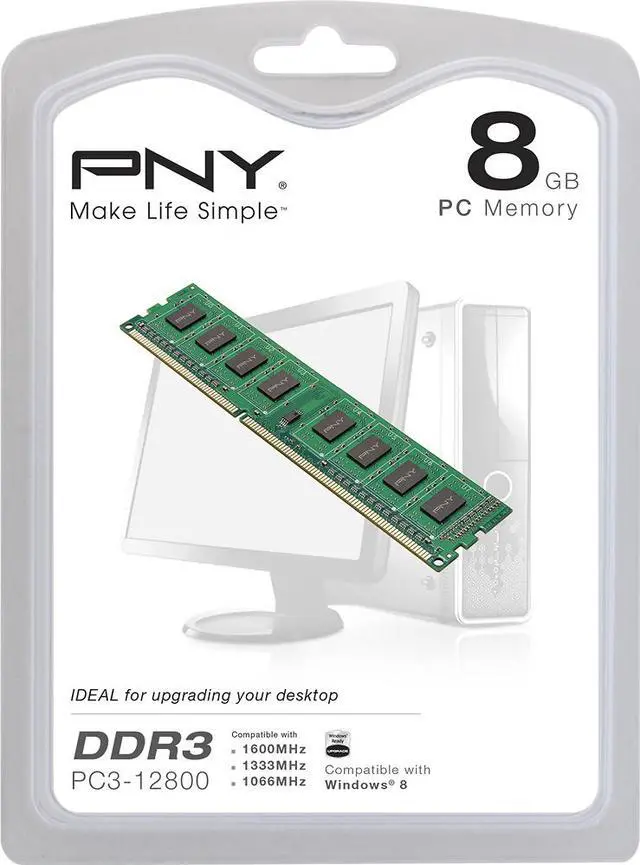 Alt view image 11 of 17 - PNY Performance 8GB (2x4GB) DDR3 1600MHz NHS Desktop Memory MD8GSD31600NHS