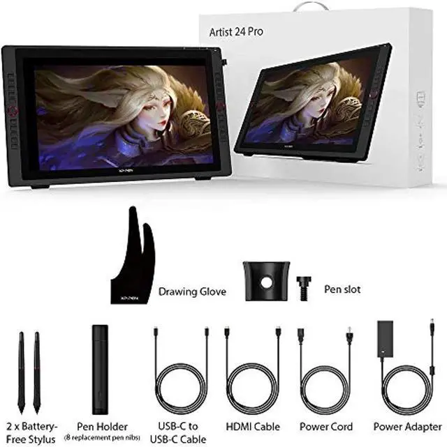 Alt view image 4 of 5 - XP-PEN Artist24 Pro Drawing Pen Display 2K Resolution Graphics Tablet 23.8 Inch Screen Supports a USB-C to USB-C Connection?20 Customizable Shortcut Keys and Tilt Function? (MYXArtist24Pro)