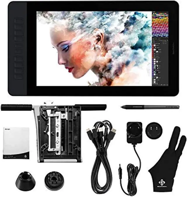 Alt view image 5 of 5 - GAOMON PD1561 Pen Display with Tilt-Support Battery-Free 8192 Level Pen 10 Shortcut Keys HD Screen Drawing Tablet with Monitor Stand - 15.6 Inches