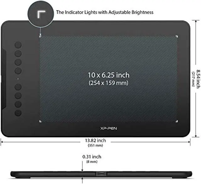 Alt view image 5 of 5 - Graphics Tablets 10x6.25 Inch Deco 01 V2 XP-PEN Drawing Tablet Pen Tablet with Passive Pen