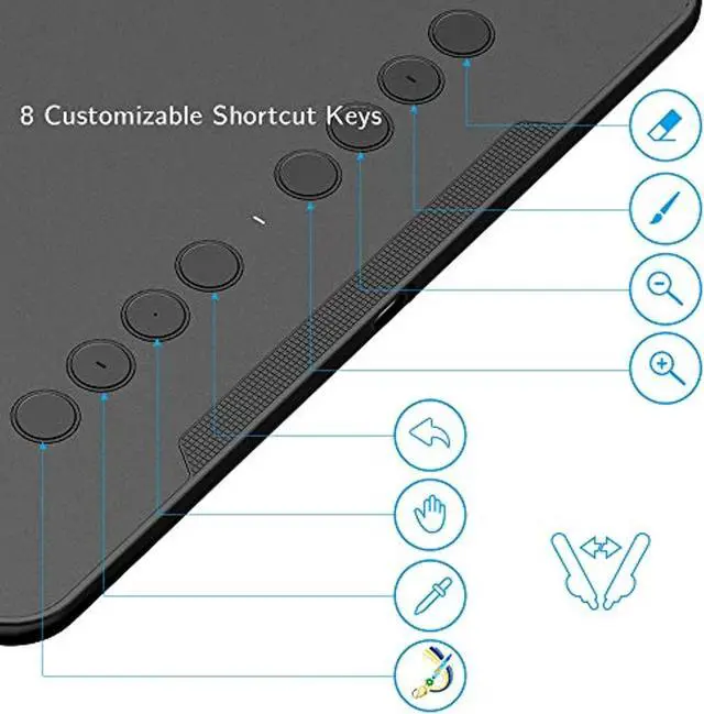 Alt view image 3 of 5 - Graphics Tablets 10x6.25 Inch Deco 01 V2 XP-PEN Drawing Tablet Pen Tablet with Passive Pen