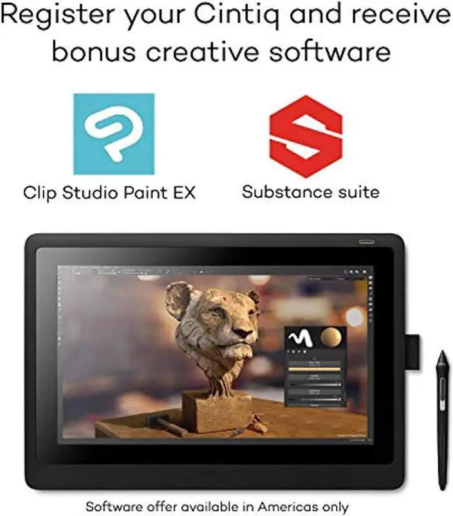 Alt view image 4 of 5 - Wacom DTK1660K0A Cintiq 16 Drawing Tablet with Screen (DTK1660K0A)