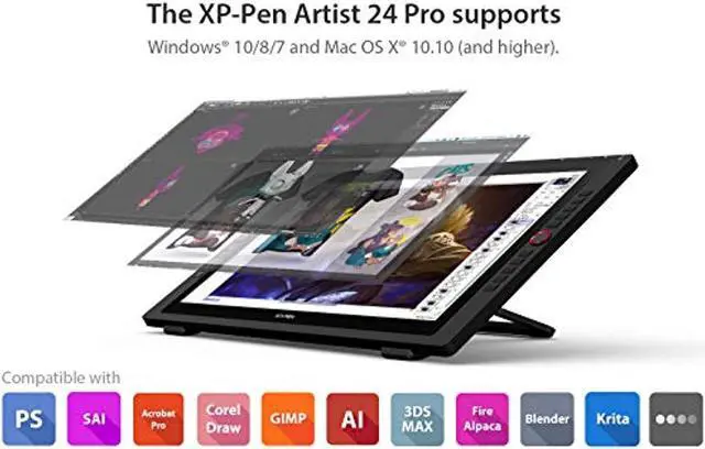 Alt view image 5 of 5 - XP-PEN Artist24 Pro Drawing Pen Display 2K Resolution Graphics Tablet 23.8 Inch Screen Supports a USB-C to USB-C Connection?20 Customizable Shortcut Keys and Tilt Function? (MYXArtist24Pro)