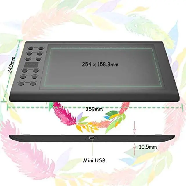 Alt view image 2 of 5 - GAOMON M106K PRO 10 x 6.25 Graphics Drawing Tablet Tilt Supported Battery-Free Stylus, with Tablet Stand GMS01