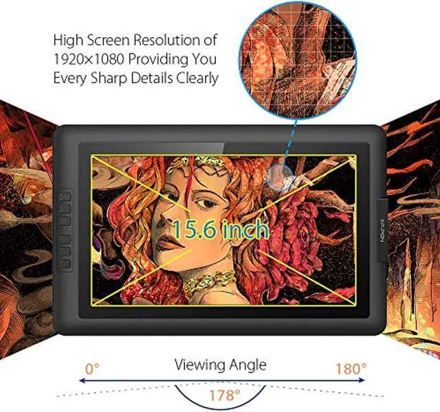 Alt view image 5 of 5 - XP-Pen Artist15.6 15.6 Inch IPS Drawing Monitor Pen Display Graphics Digital Monitor with Battery-Free Passive Stylus (8192 Levels Pressure) (Artist15.6)