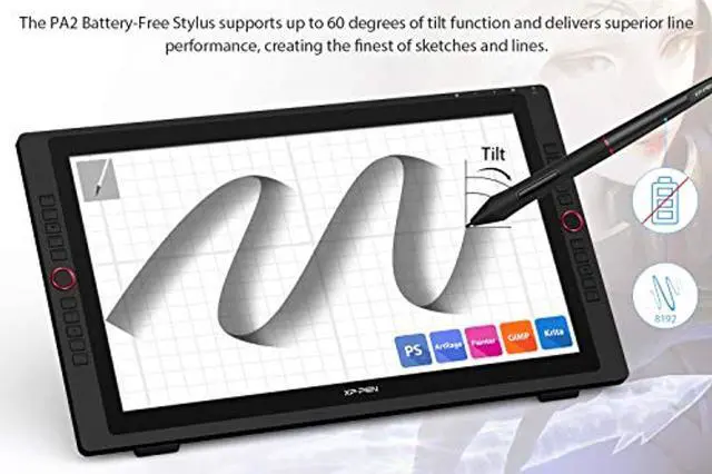 Alt view image 3 of 5 - XP-PEN Artist24 Pro Drawing Pen Display 2K Resolution Graphics Tablet 23.8 Inch Screen Supports a USB-C to USB-C Connection?20 Customizable Shortcut Keys and Tilt Function? (MYXArtist24Pro)