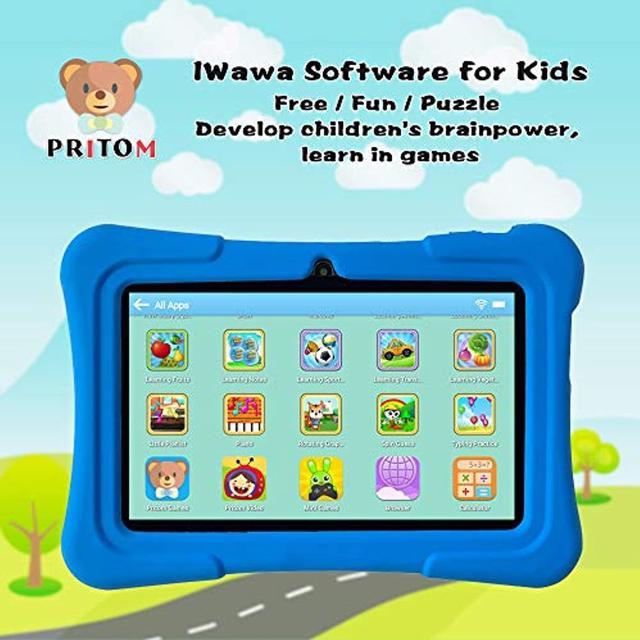 Pritom M7 Kids Tablet 7 Inch Tablet For Toddlers, Android 11 2gb Ram 32gb  Storage With Wifi Dual Camera(blue)