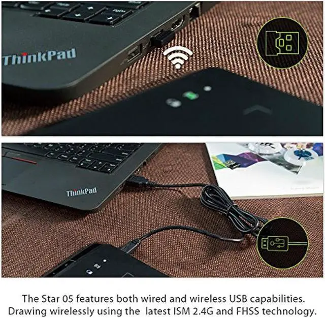 Alt view image 3 of 5 - XP-Pen Star05 V2 Wireless 2.4G Graphics Drawing Tablet Digital Tablet Painting Board with Touch Hot Keys and Battery-Free Passive Stylus (Star05)