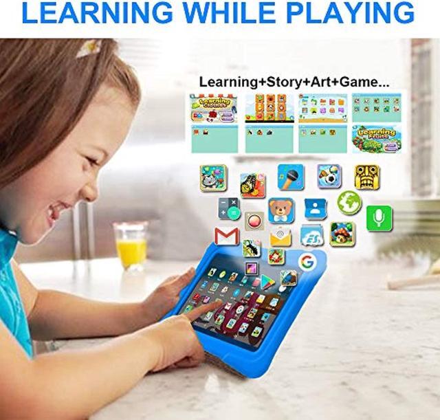 Alt view image 5 of 5 - Pritom 7 inch Kids Tablet, Quad Core Android,1GB RAM+16GB ROM, WiFi,Bluetooth,Dual Camera, Educationl,Games,Parental Control,Kids Software Pre-Installed with Kids-Tablet Case (Dark Blue)