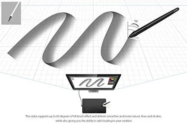 Alt view image 3 of 5 - XP-PEN Deco 01 V2 Graphics Tablet 10x6.25 Inch Drawing Pen Tablet 8192 Levels Pressure Battery-Free Pen with Tilt Function Android Supported and 8 Shortcut Keys (Deco01V2)