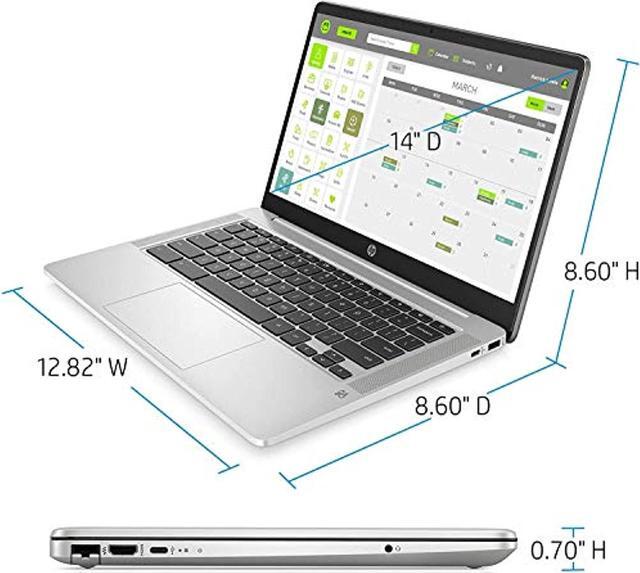 Alt view image 2 of 5 - HP 14 Chromebook Laptop Computer 14" HD SVA Anti-Glare Display Intel Celeron Dual-Core N5000 Processor 4GB DDR4 64GB eMMC Backlit WiFi Webcam Chrome OS Google Classroom Compatible w/ 32GB SD Card